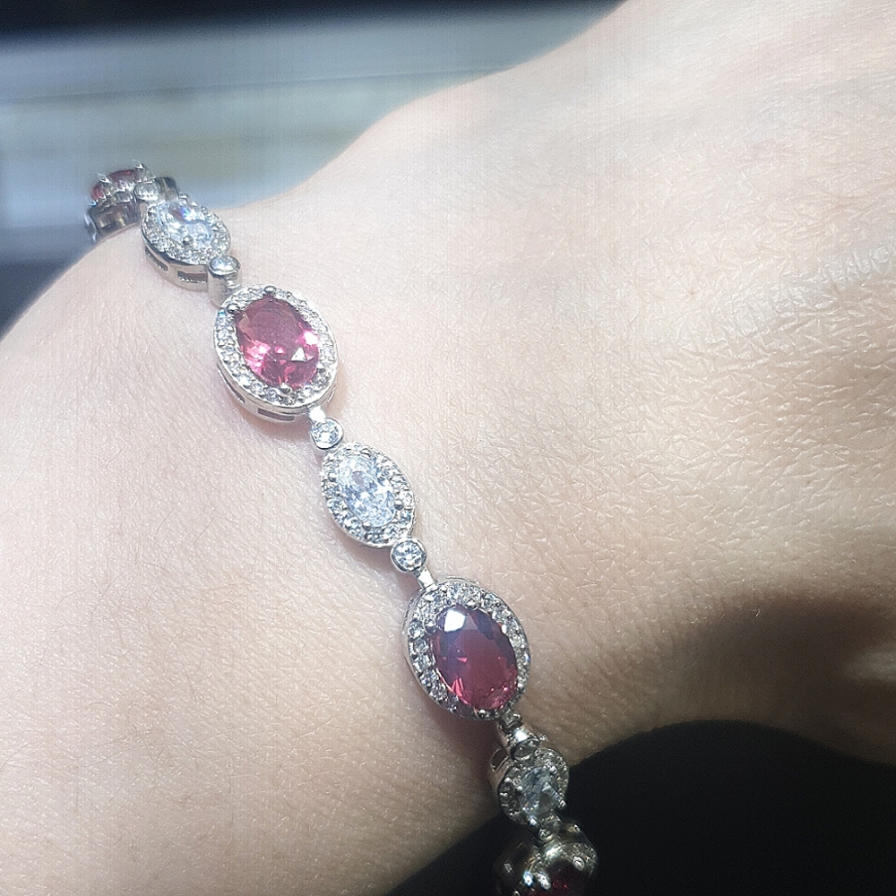 Oval ruby bracelet